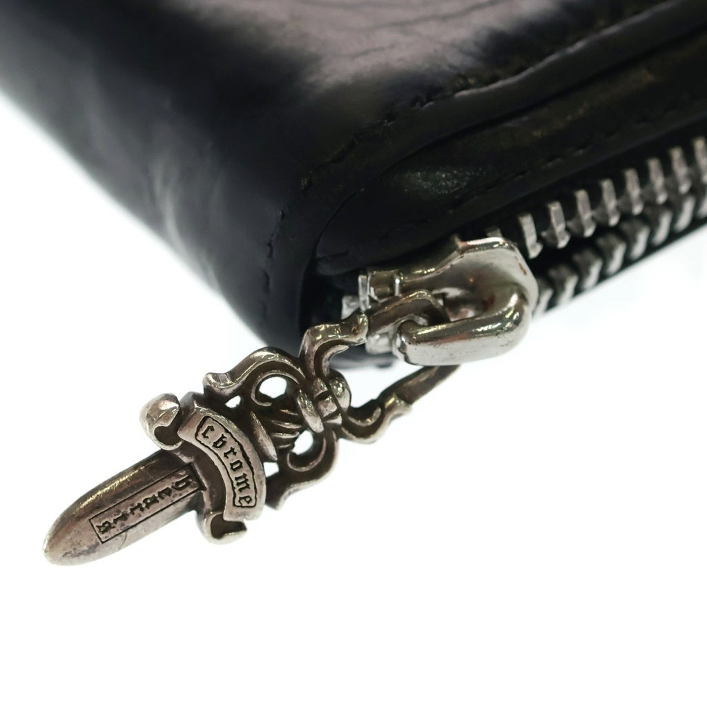 CHROME HEARTS(クロムハーツ) REC F ZIP PLANE プレーン ラウンドジップレザーウォレット 財布 ブラック BCA370