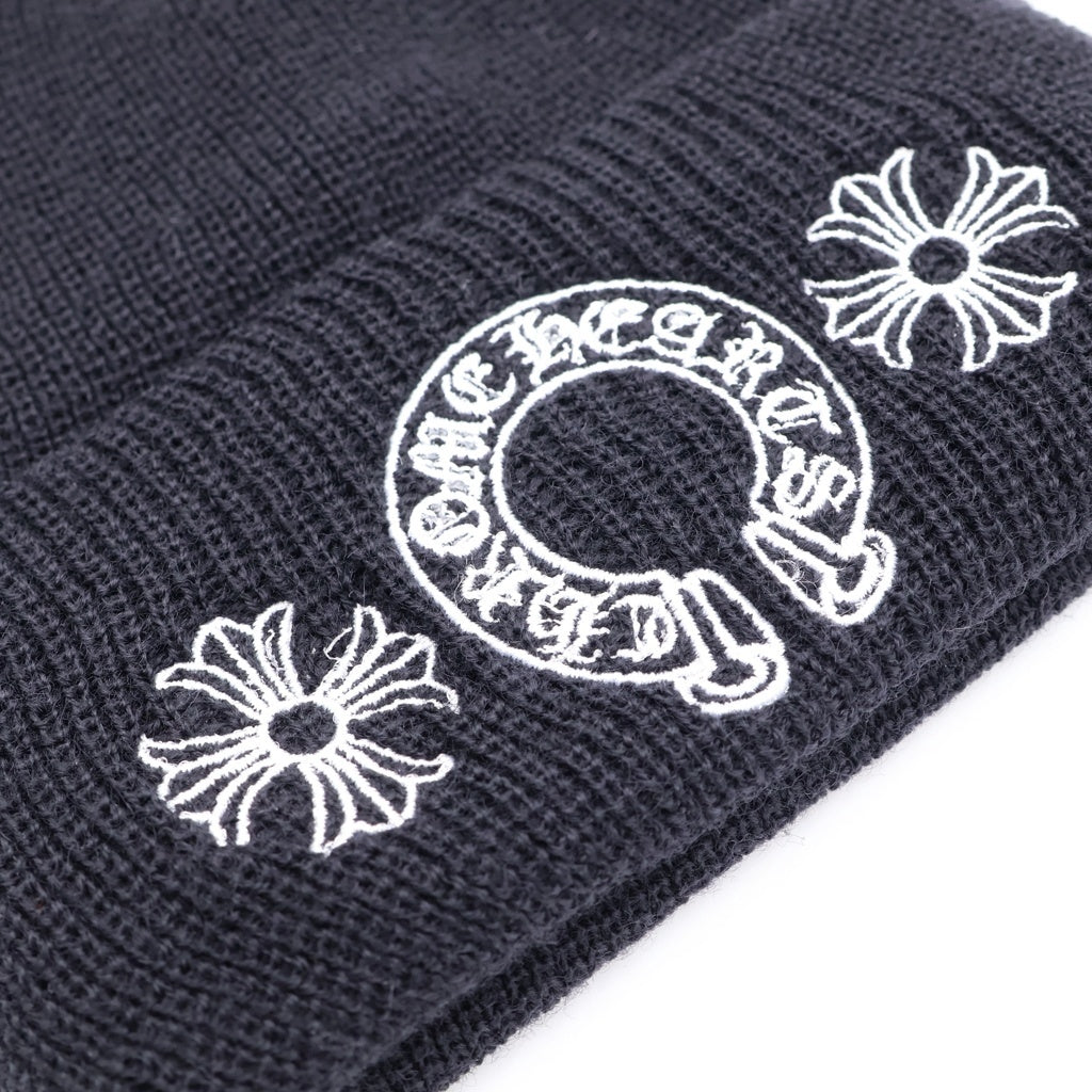 CHROME HEARTS(クロムハーツ) WOOL WATCH CAP CHプラス ホースシューニットキャップ ビーニー帽子 ブラック