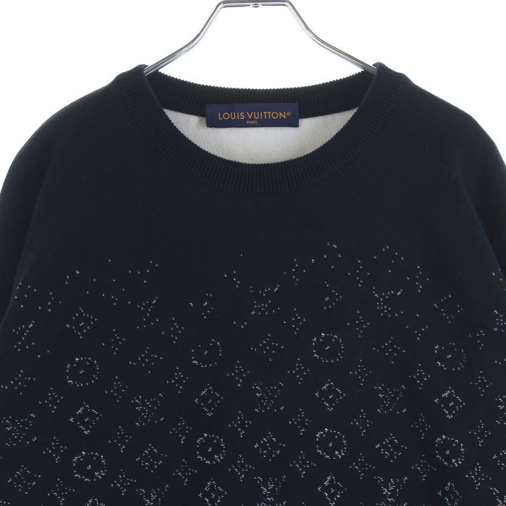 LOUIS VUITTON(ルイヴィトン) 23SS LVSE モノグラム グラディエント クルーネック コットン ニットセーター ブラック RM231Q USO HKN44W