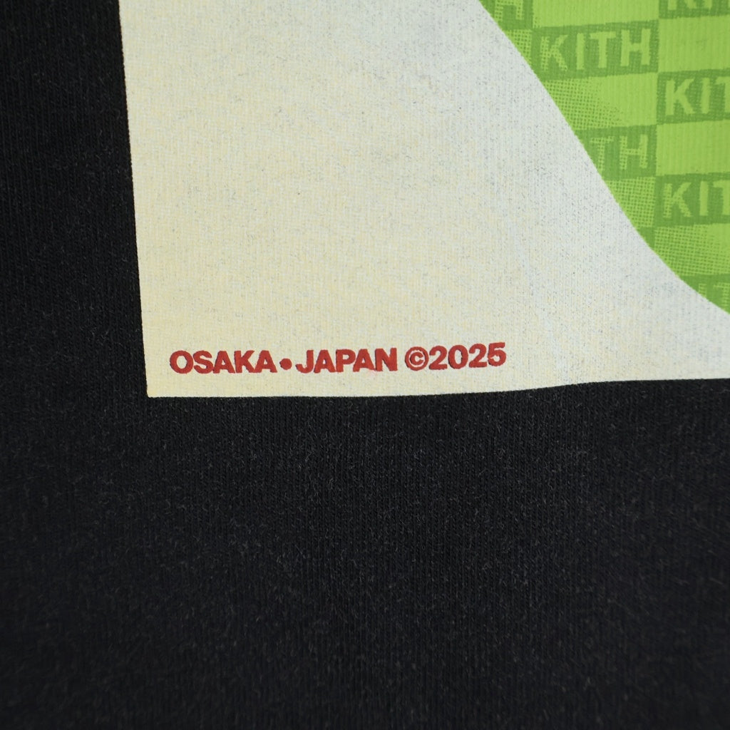KITH(キス) 大阪限定 招き猫 ロゴプリント 半袖 カットソー Tシャツ ブラック