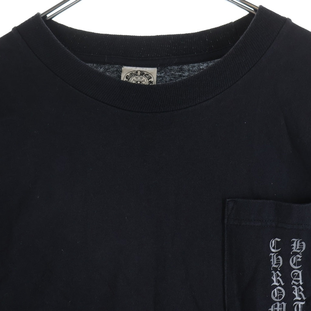 CHROME HEARTS(クロムハーツ) OLD CH L S 1 スクロールラベルプリントロングスリーブTシャツ クルーネック長袖Tシャツ カットソー ブラック