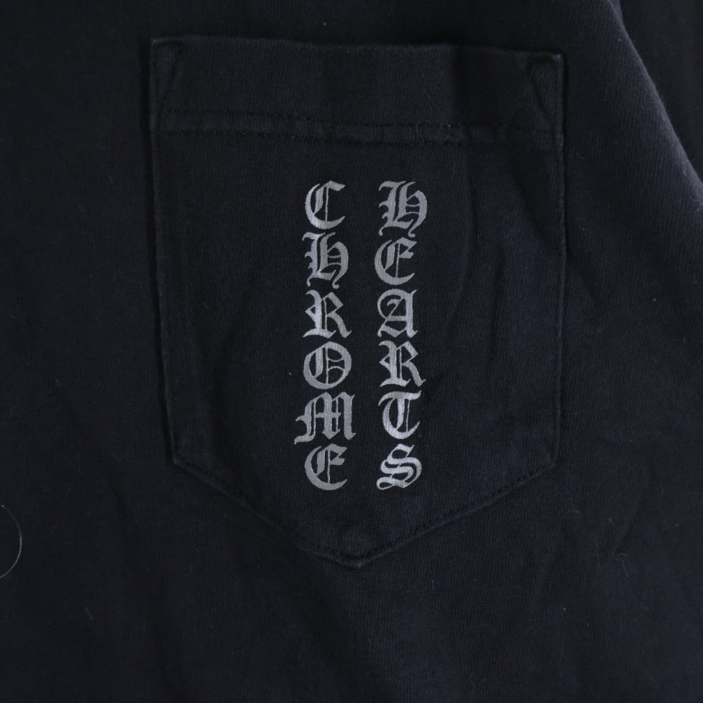 CHROME HEARTS(クロムハーツ) OLD CH L S 1 スクロールラベルプリントロングスリーブTシャツ クルーネック長袖Tシャツ カットソー ブラック