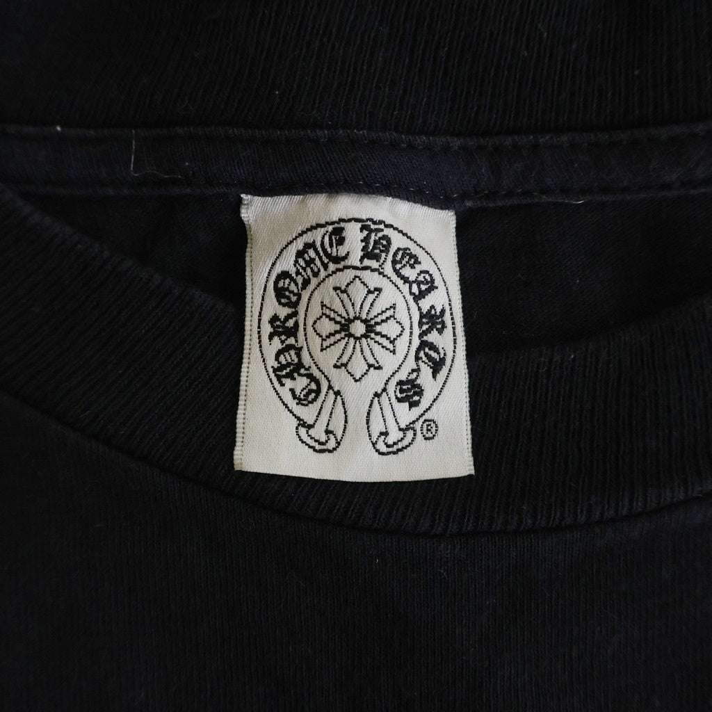 CHROME HEARTS(クロムハーツ) OLD CH L S 1 スクロールラベルプリントロングスリーブTシャツ クルーネック長袖Tシャツ カットソー ブラック