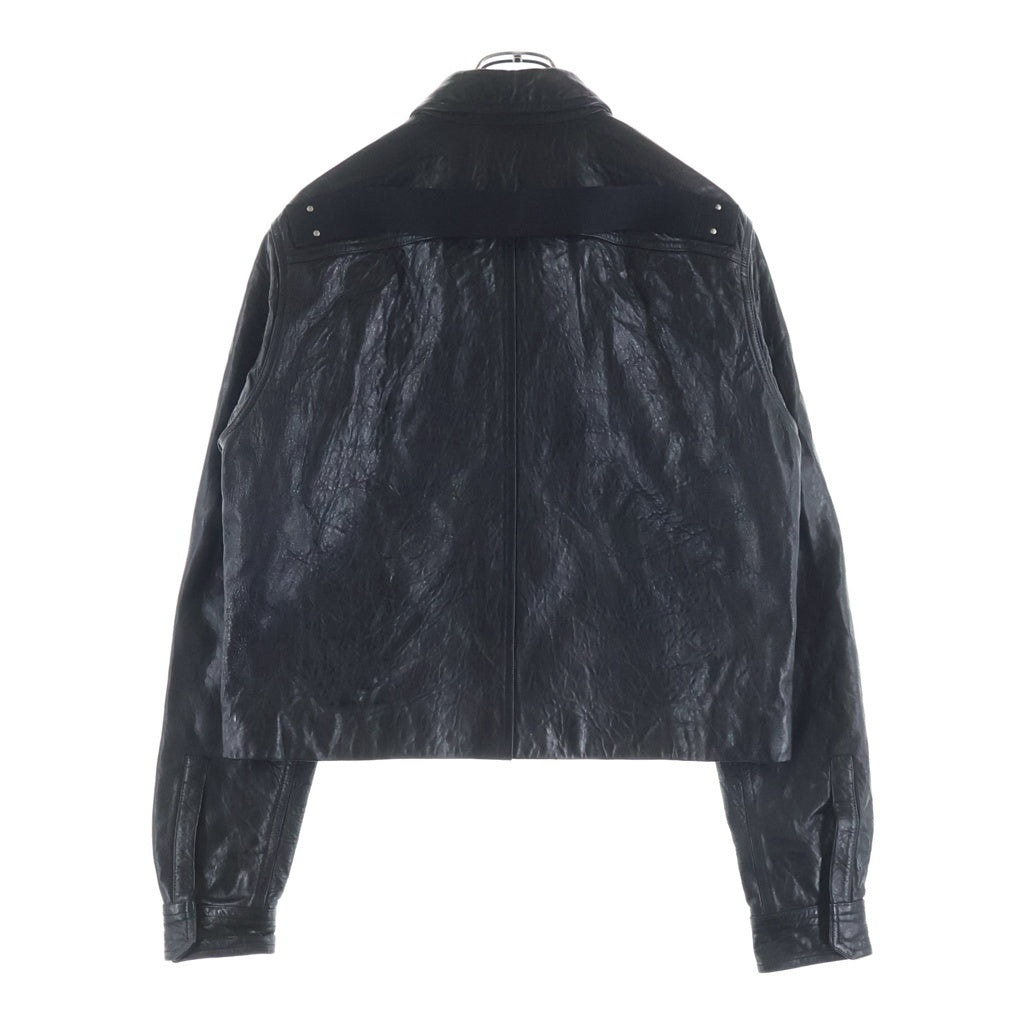 Rick Owens(リックオウエンス) 26SS Studded Diagonal Zip Leather Jacket スタッデッド ダイアゴナル ジップ レザー ジャケット ブラック RR01F2742 LBEES6 RR01F2742 LBEES6