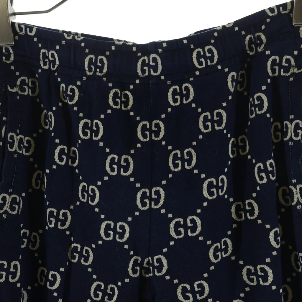 GUCCI(グッチ) 18AW GG JACQUARD SWEAT PANTS GGジャガード ジョギング スウェットトラックパンツ ネイビー 496920 X9V05