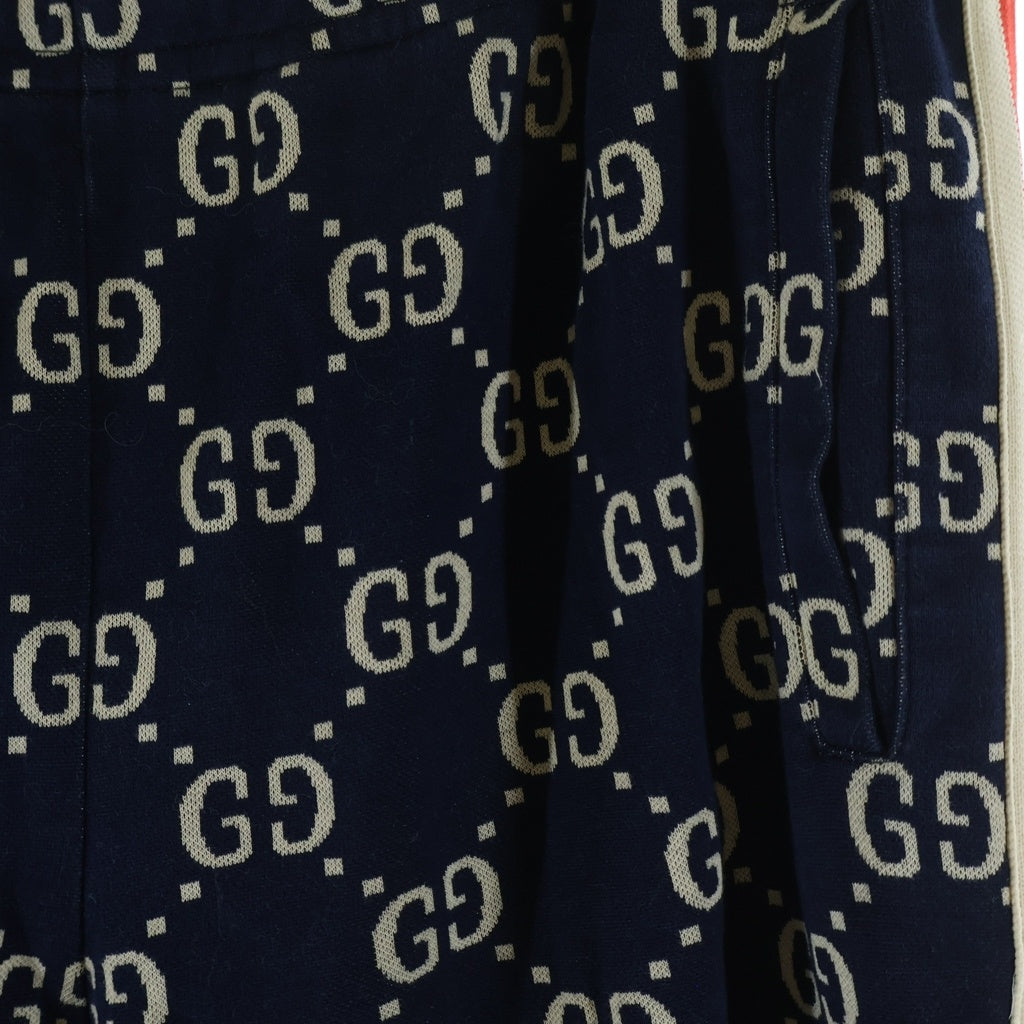 GUCCI(グッチ) 18AW GG JACQUARD SWEAT PANTS GGジャガード ジョギング スウェットトラックパンツ ネイビー 496920 X9V05