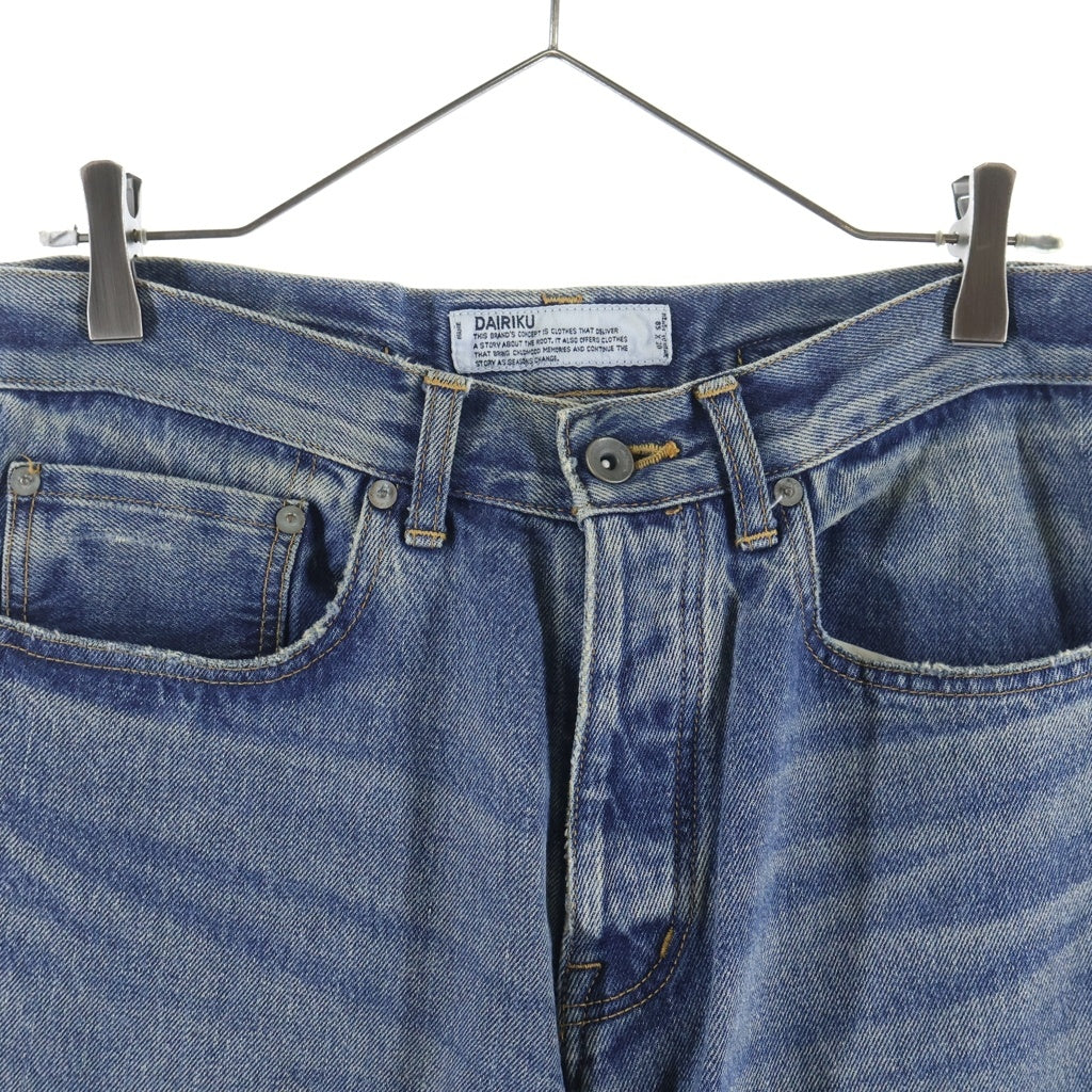 DAIRIKU(ダイリク) 21SS Leather Patch Work Slim Denim Pants レザーパッチワーク スリムデニムパンツ インディゴ 21SSB-6 21SSB-6