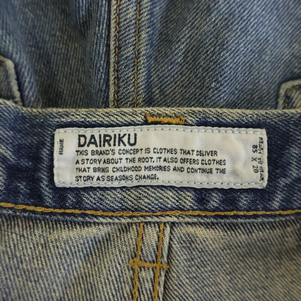 DAIRIKU(ダイリク) 21SS Leather Patch Work Slim Denim Pants レザーパッチワーク スリムデニムパンツ インディゴ 21SSB-6 21SSB-6