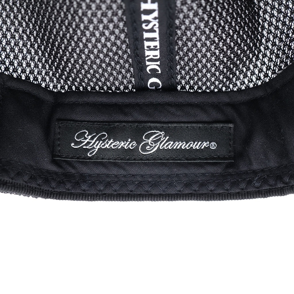 HYSTERIC GLAMOUR(ヒステリックグラマー) SEE NO EVIL スィーノーイーヴル スタッズ付き メッシュキャップ ブラック/ホワイト 01241QH02 01241QH02