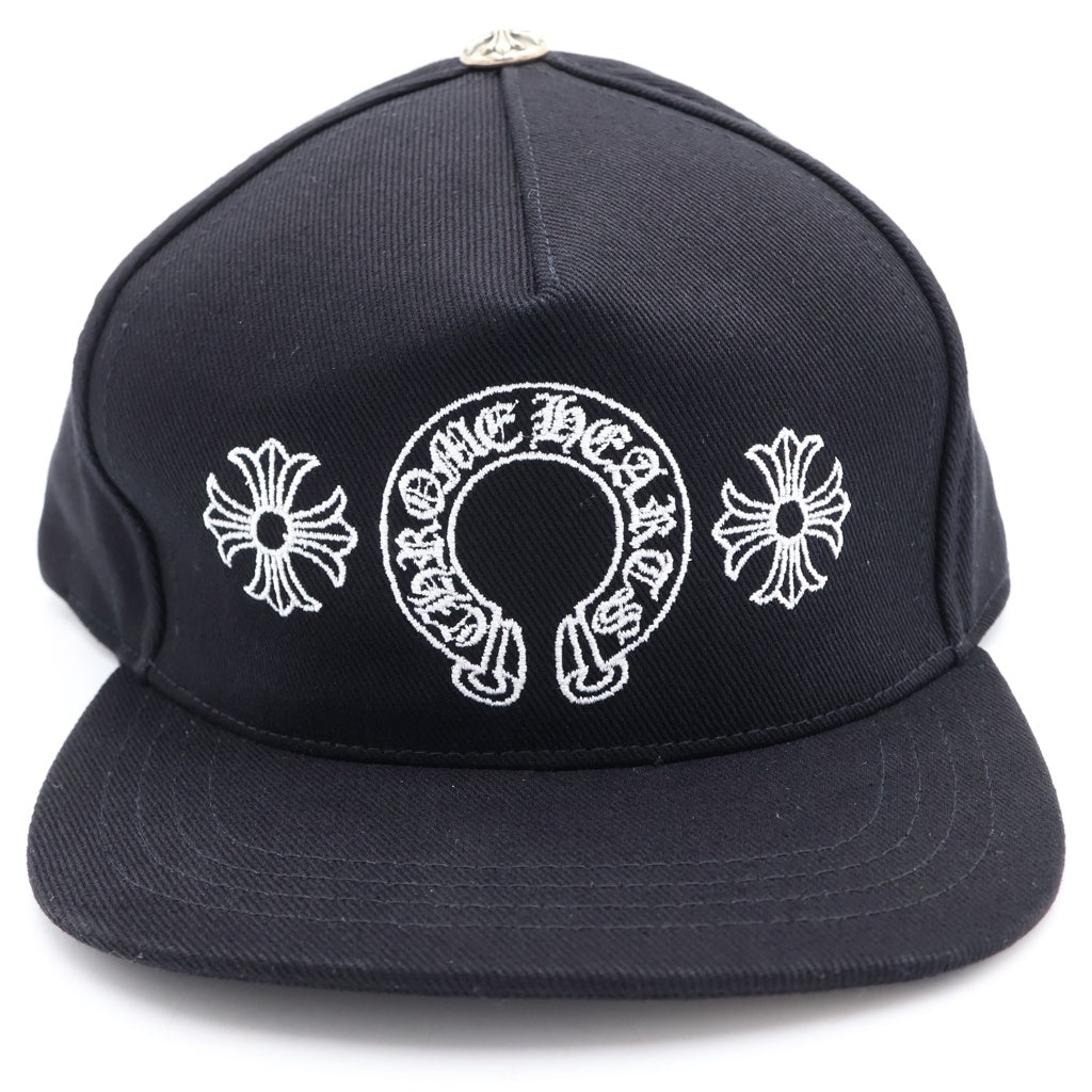 CHROME HEARTS(クロムハーツ) BASEBALL TRUCKER ホースシュー刺繍キャップ ブラック ‐