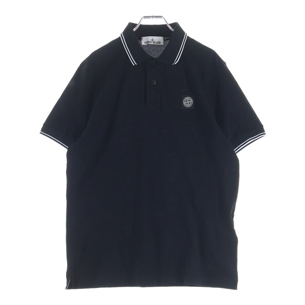 STONE ISLAND(ストーンアイランド) SLIM FIT ロゴ パッチ ポロシャツ ブラック L1S152100001S0E14 K2S152200C07S0018