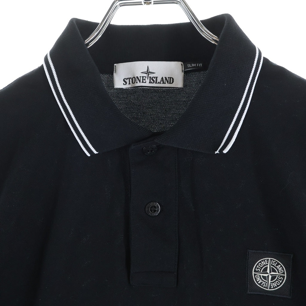 STONE ISLAND(ストーンアイランド) SLIM FIT ロゴ パッチ ポロシャツ ブラック L1S152100001S0E14 K2S152200C07S0018