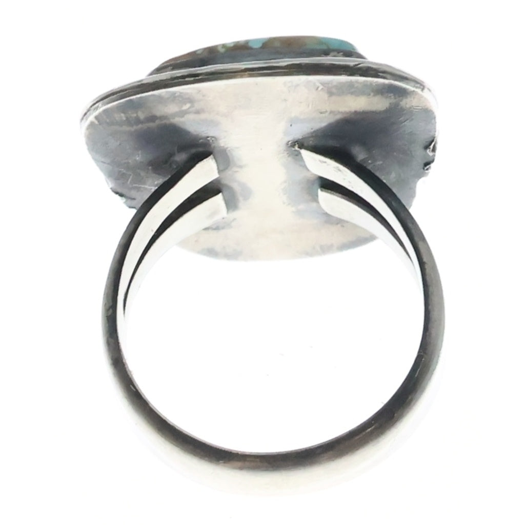 INDIAN JEWELRY(インディアンジュエリー) NAVAJO Fred Maloney ナバホ族 フレディマロニー ナンバーエイトターコイズ リング シルバー/ブルー