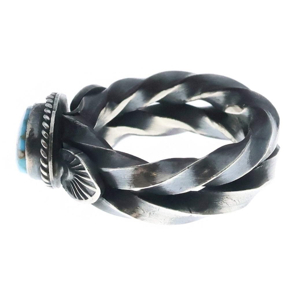 INDIAN JEWELRY(インディアンジュエリー) NAVAJO Andy Cadman ナバホ族 アンディキャドマン キングマンターコイズ リング シルバー/ブルー