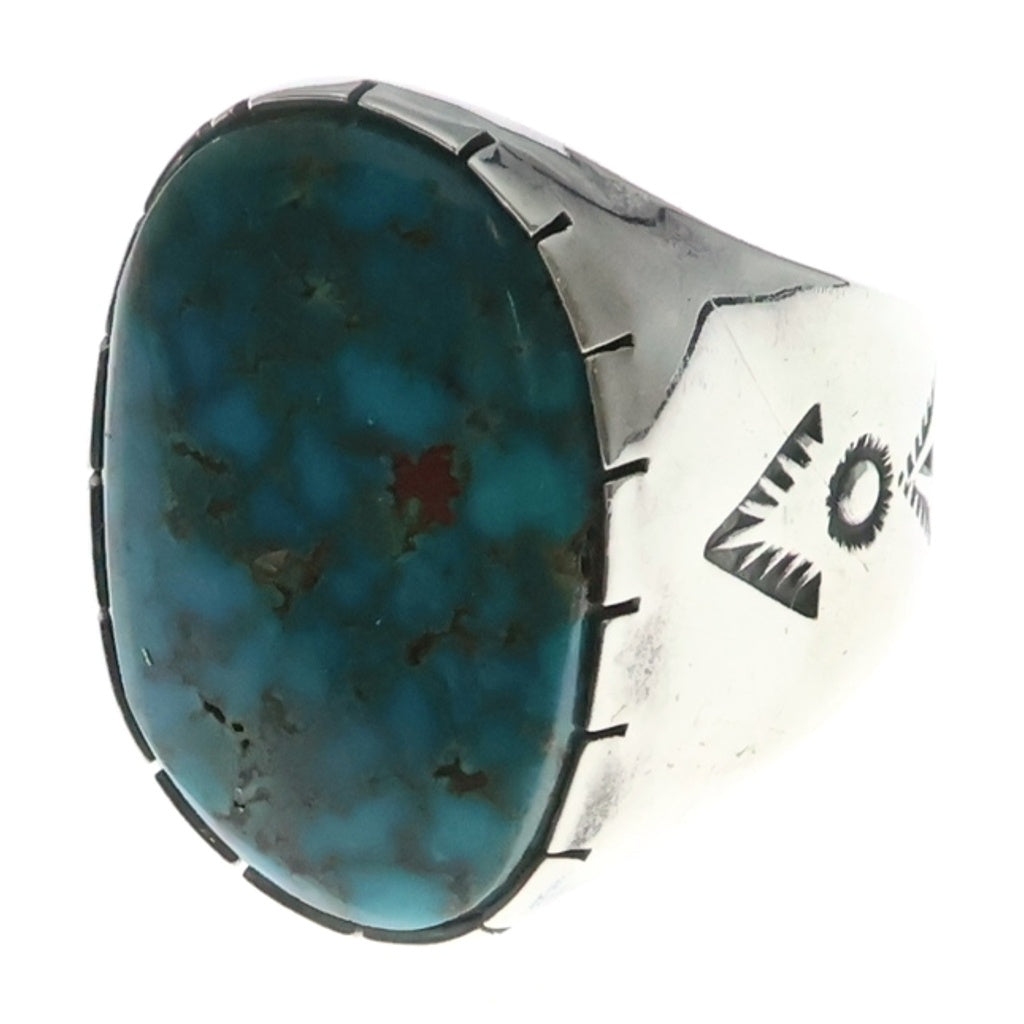INDIAN JEWELRY(インディアンジュエリー) NAVAJO Ernest Thomas Bilagody Sr. ナバホ族 アーネストトーマスビラゴディシニア キングマンターコイズ リング シルバー/ブルー