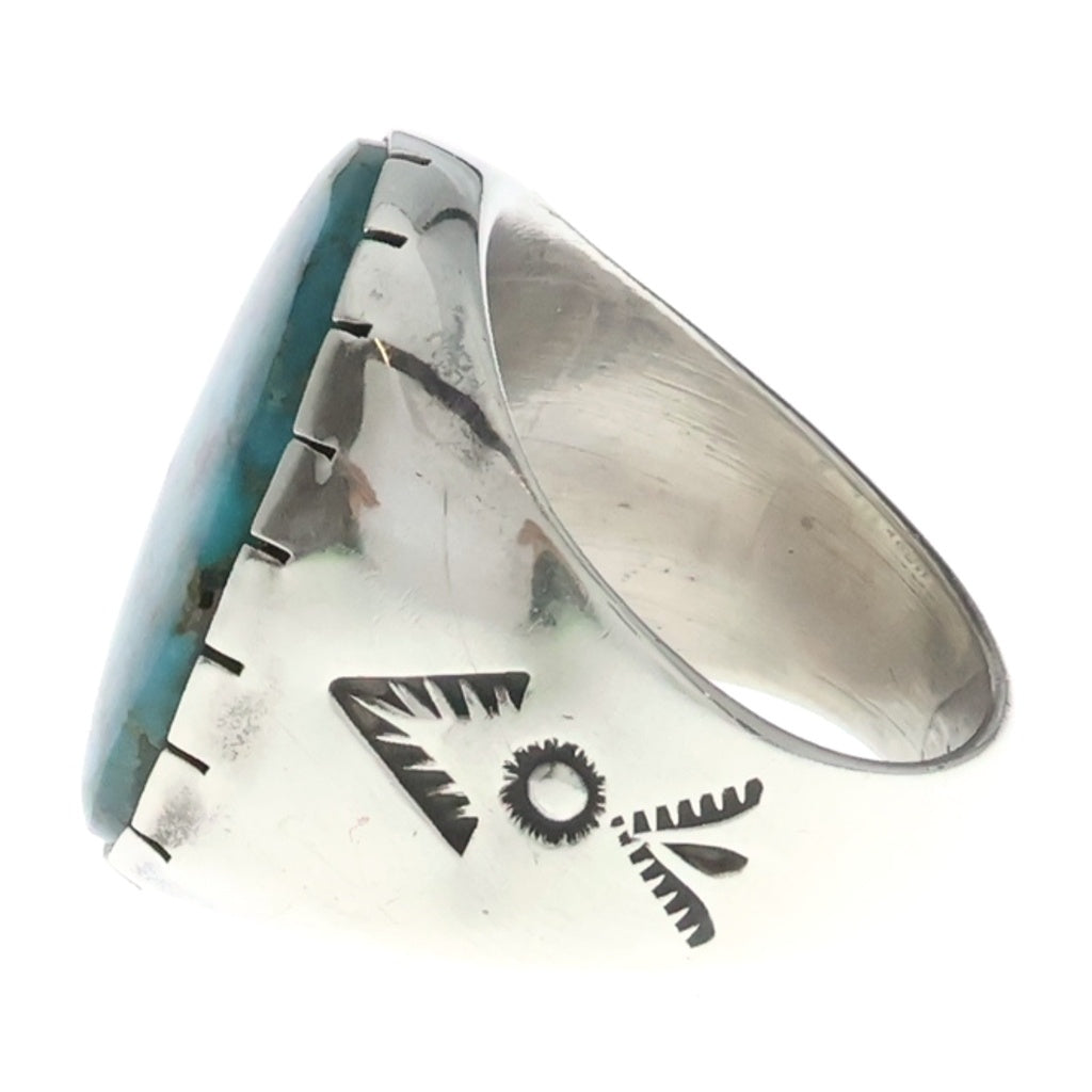 INDIAN JEWELRY(インディアンジュエリー) NAVAJO Ernest Thomas Bilagody Sr. ナバホ族 アーネストトーマスビラゴディシニア キングマンターコイズ リング シルバー/ブルー