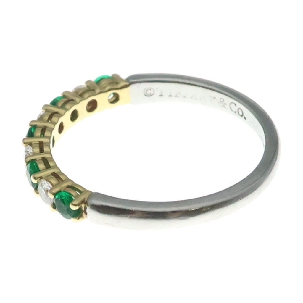 TIFFANY & Co.(ティファニー) エンブレイス バンド リング エメラルド ダイヤ プラチナ/ゴールド ‐ レディース