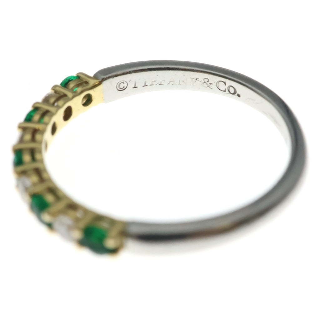 TIFFANY & Co.(ティファニー) エンブレイス バンド リング エメラルド ダイヤ プラチナ/ゴールド ‐ レディース
