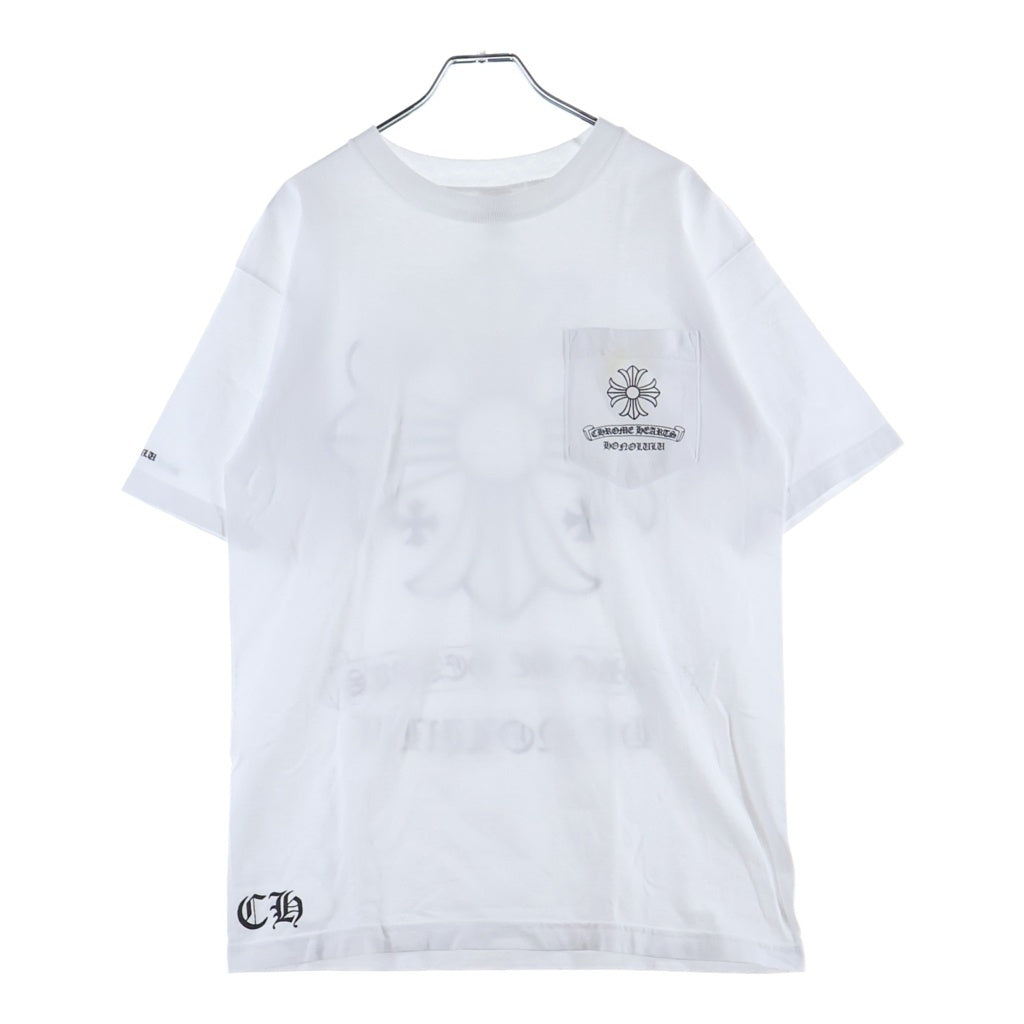 CHROME HEARTS(クロムハーツ) OLD CH Plus オールド ホノルル バックCH プラス プリント 半袖 カットソー Tシャツ ホワイト ‐