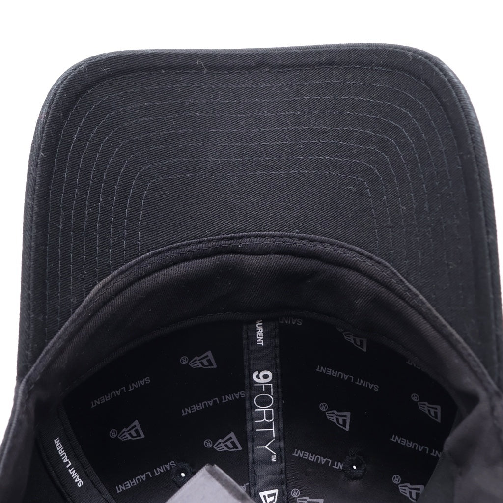 SAINT LAURENT PARIS(サンローランパリ) ×NEW ERA 9FORTY ロゴ刺繍 キャップ ブラック