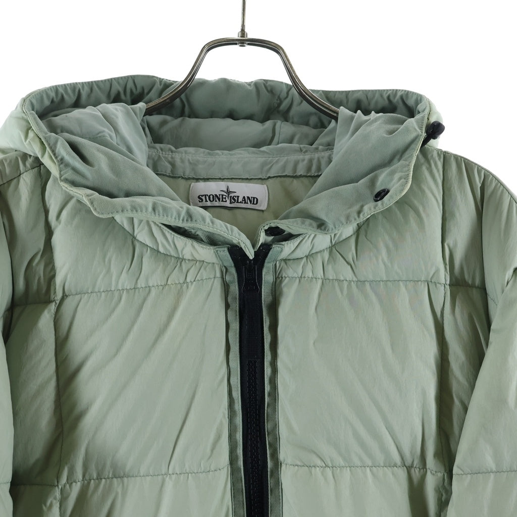 STONE ISLAND(ストーンアイランド) Garment-Dyed Nylon Hooded Down Jacket ガーメントダイナイロンフーデッドダウンジャケット グリーン 711540223