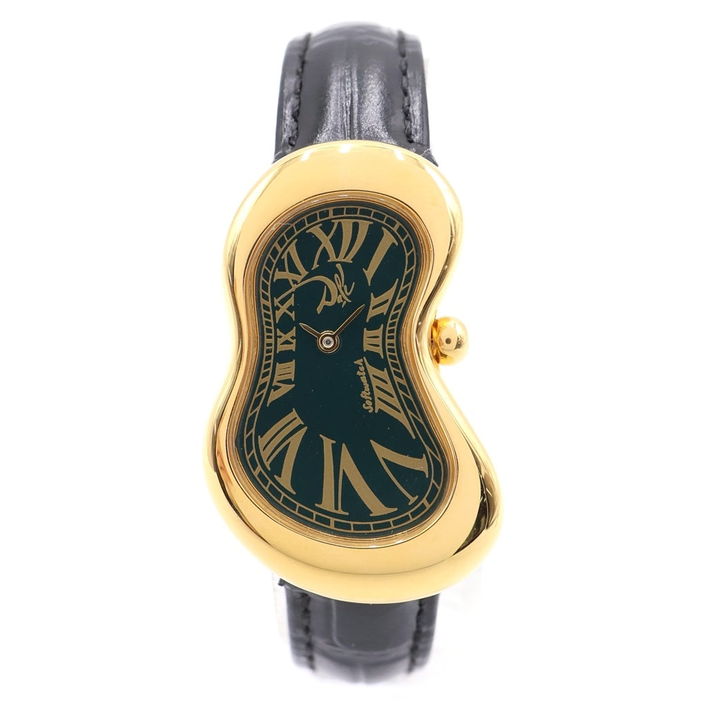 SALVADOR DALI サルバドール・ダリ ソフトウォッチ 溶ける時計 腕時計 グリーン/ゴールド/ブラック 022146 レディース