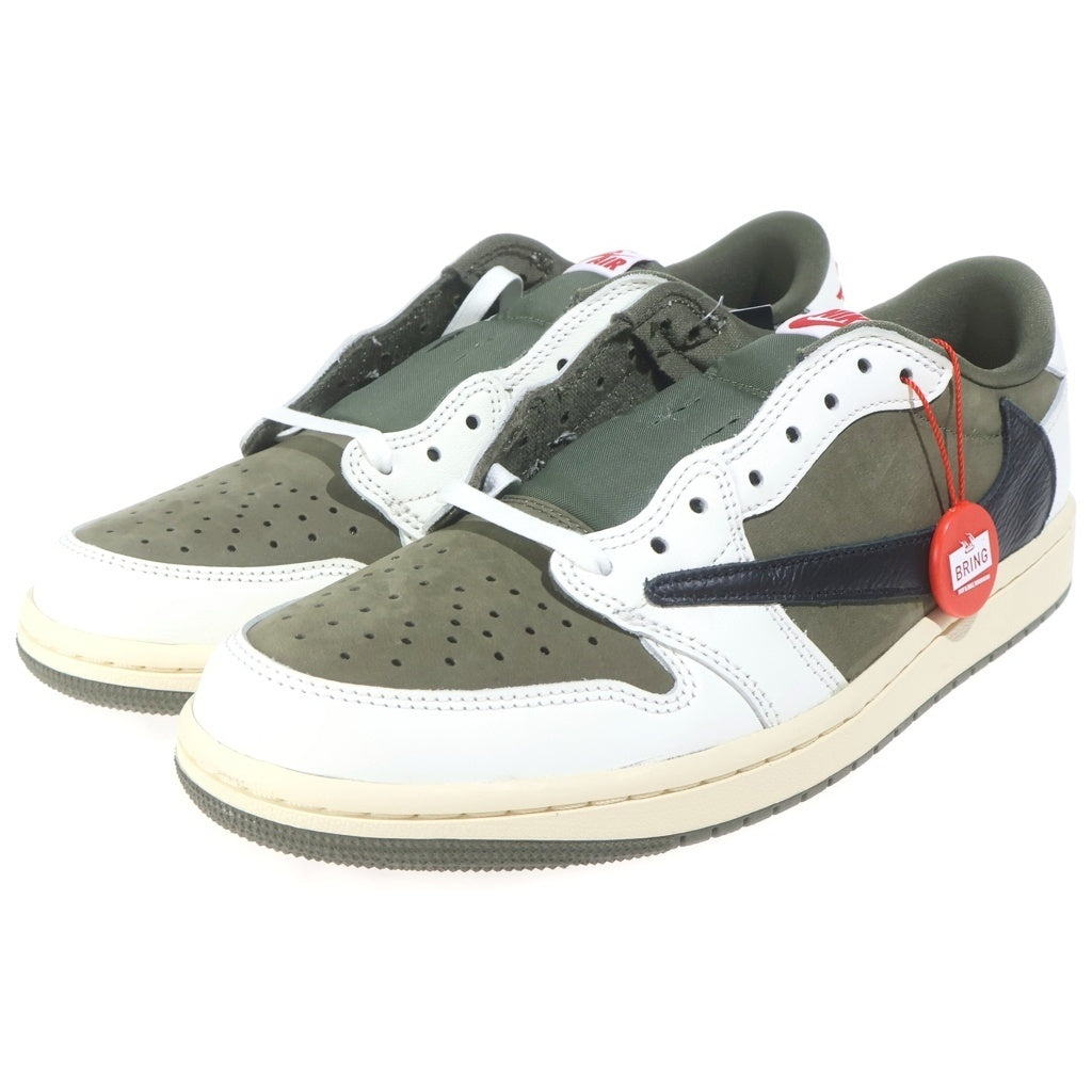 NIKE(ナイキ) ×TRAVIS SCOTT AIR JORDAN 1 LOW OG SP REVERSE OLIVE トラヴィススコット エアジョーダン1 リバース オリーブ ローカットスニーカー カーキ US9/27.0cm DM7866-200