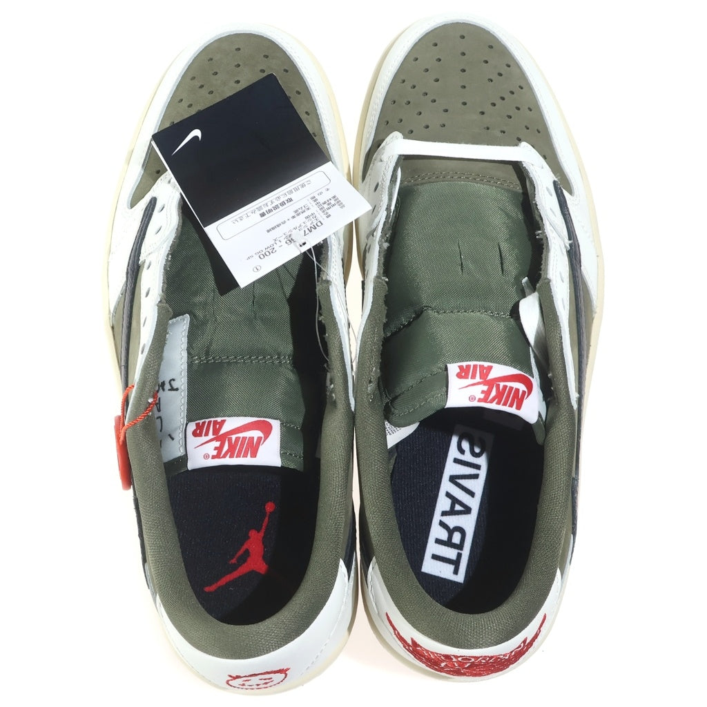 NIKE(ナイキ) ×TRAVIS SCOTT AIR JORDAN 1 LOW OG SP REVERSE OLIVE トラヴィススコット エアジョーダン1 リバース オリーブ ローカットスニーカー カーキ US9/27.0cm DM7866-200