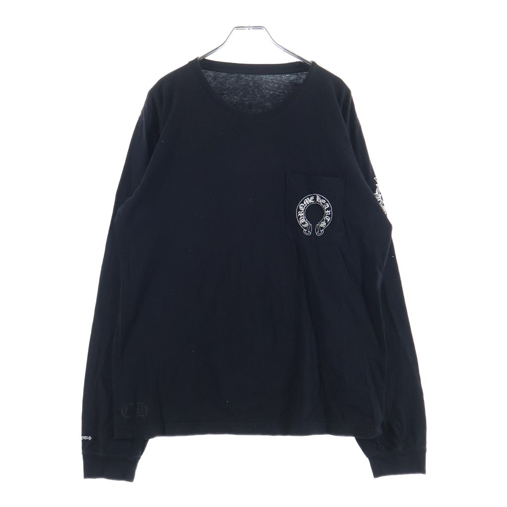 CHROME HEARTS(クロムハーツ) Made in Hollywood Multi Logo L/S Tee CHクロス プリント ロングスリーブ 長袖Tシャツ ブラック ‐