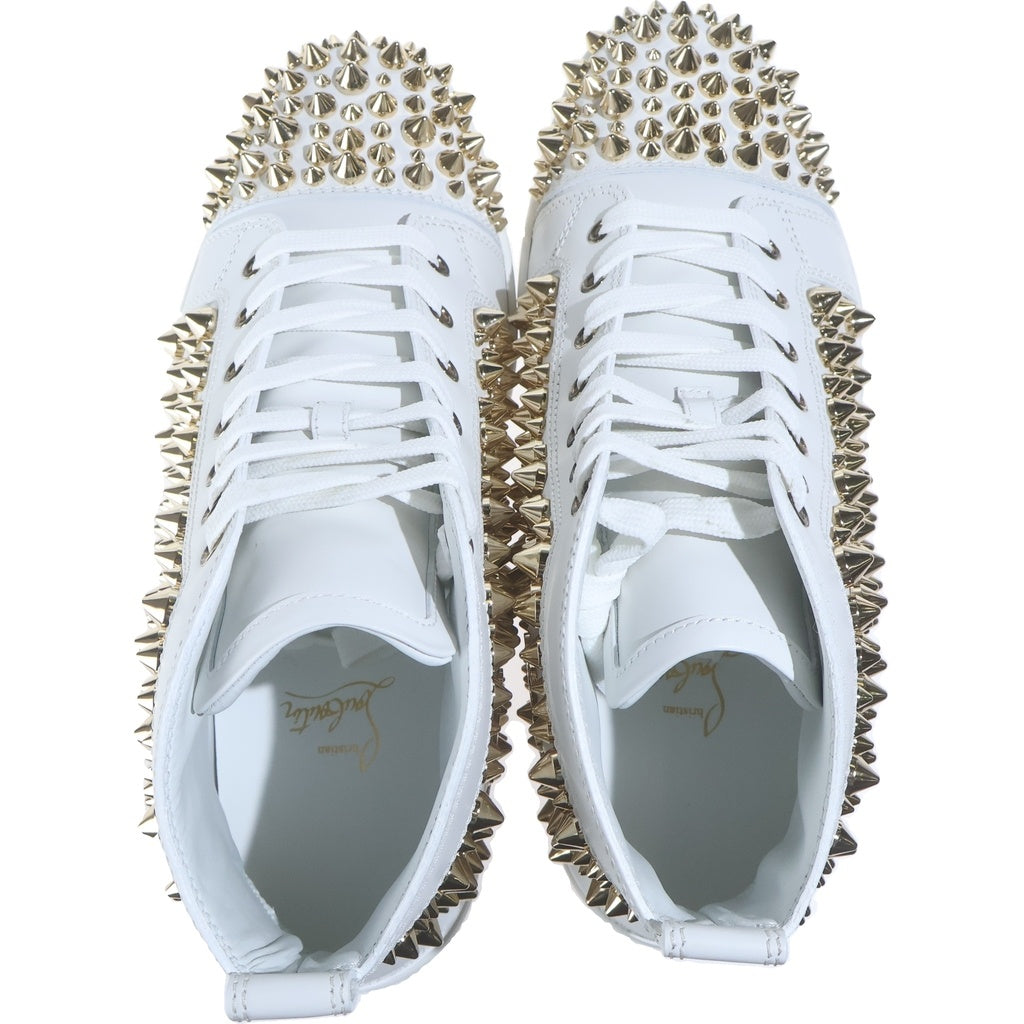 CHRISTIAN LOUBOUTIN(クリスチャンルブタン) LOUIS SPIKES 2022 N FLAT ルイス スパイクス フラット ハイカットスニーカー ホワイト 1230054