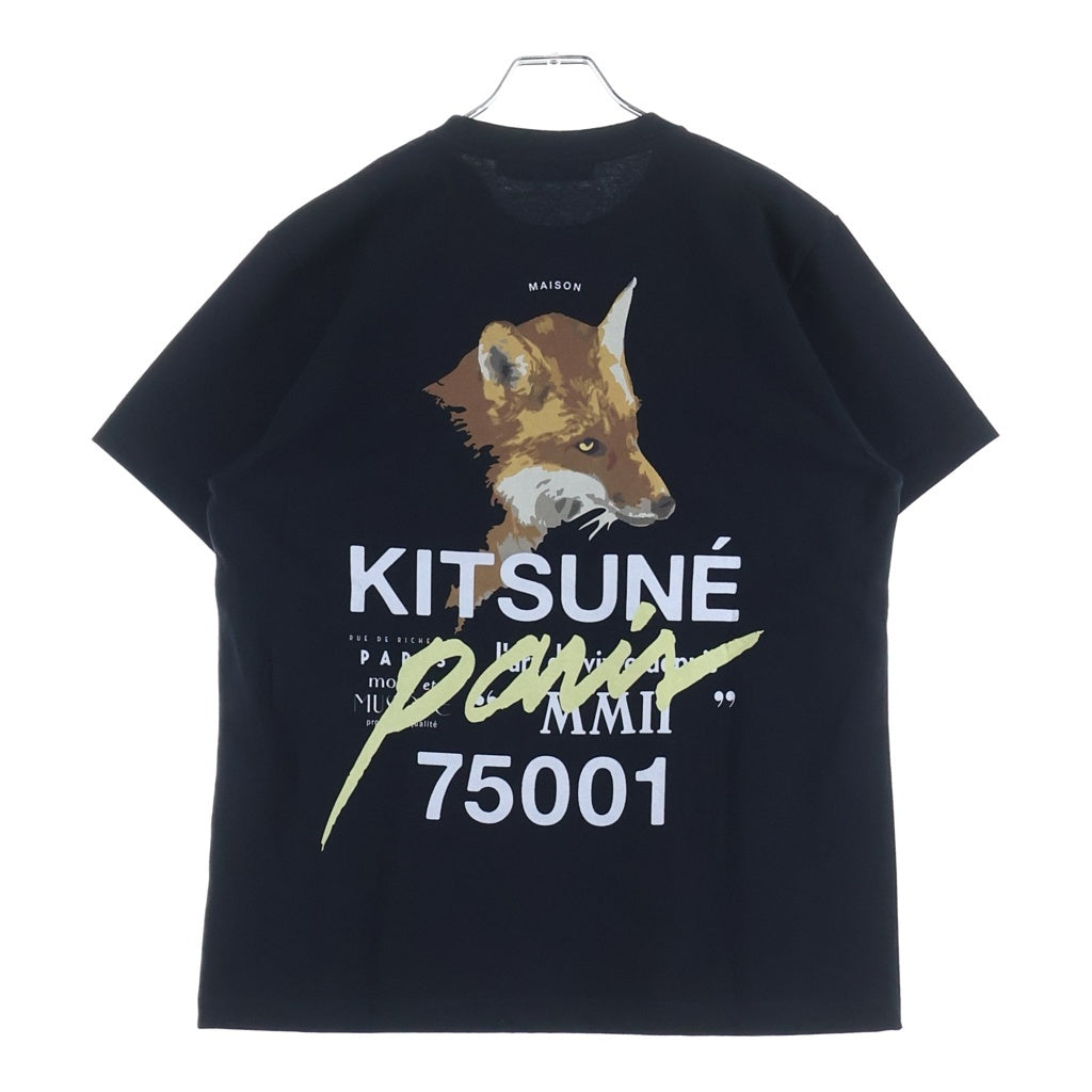 MAISON KITSUNE(メゾンキツネ) NEW MMII Tシャツ ロゴ プリント 半袖 Tシャツ カットソー ブラック KMM35070