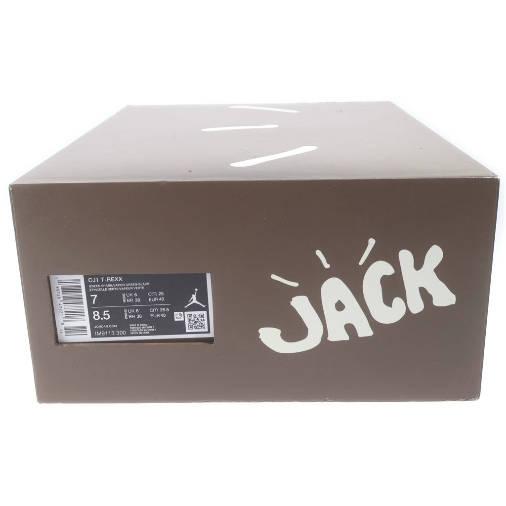 NIKE(ナイキ) ×TRAVIS SCOTT JUMPMAN JACK T-REXX トラビススコット ジャンプマン ジャック トレーナー ローカットスニーカー ブラック/グリーン US7/25cm IM9113-300