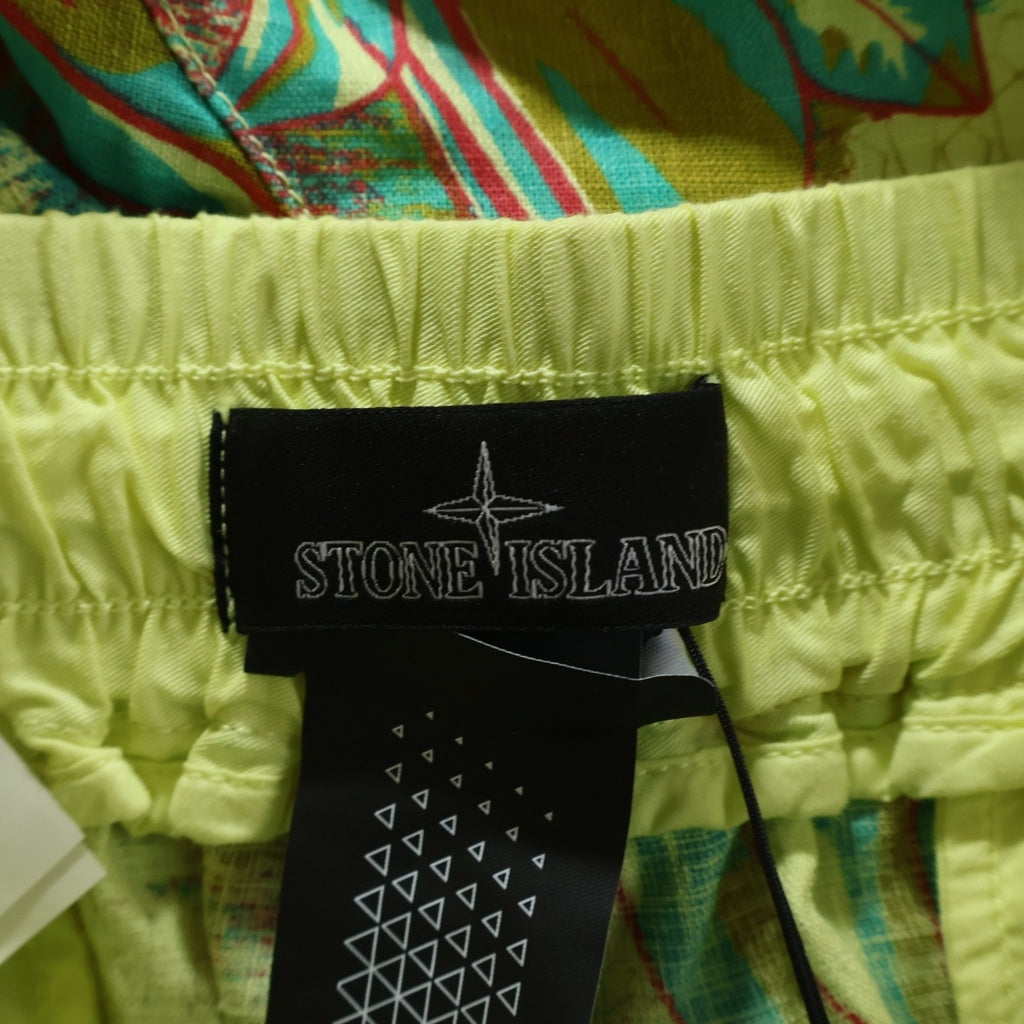 STONE ISLAND(ストーンアイランド) 22SS SHADOW PROJECT シャドウプロジェクト ワッペンロゴ リネン バミューダショーツ ハーフパンツ マルチ 7619L0227