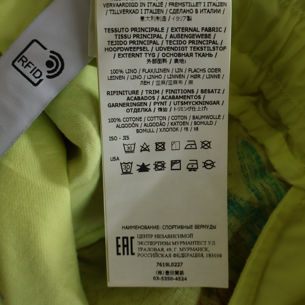 STONE ISLAND(ストーンアイランド) 22SS SHADOW PROJECT シャドウプロジェクト ワッペンロゴ リネン バミューダショーツ ハーフパンツ マルチ 7619L0227