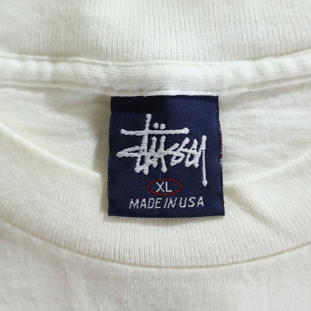 STUSSY(ステューシー) 90S ×WTAPS DRIP TECHNIQE ロゴ プリント 半袖 Tシャツ カットソー ホワイト