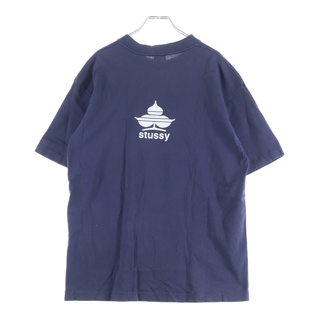 STUSSY(ステューシー) 90S OLD クローバー ロゴ プリント 半袖 Tシャツ カットソー ネイビー