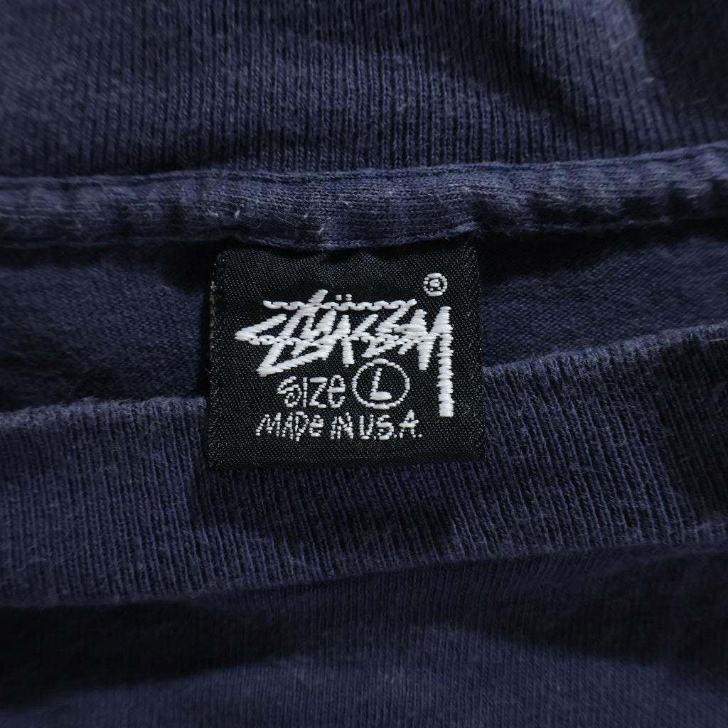 STUSSY(ステューシー) 90S OLD クローバー ロゴ プリント 半袖 Tシャツ カットソー ネイビー