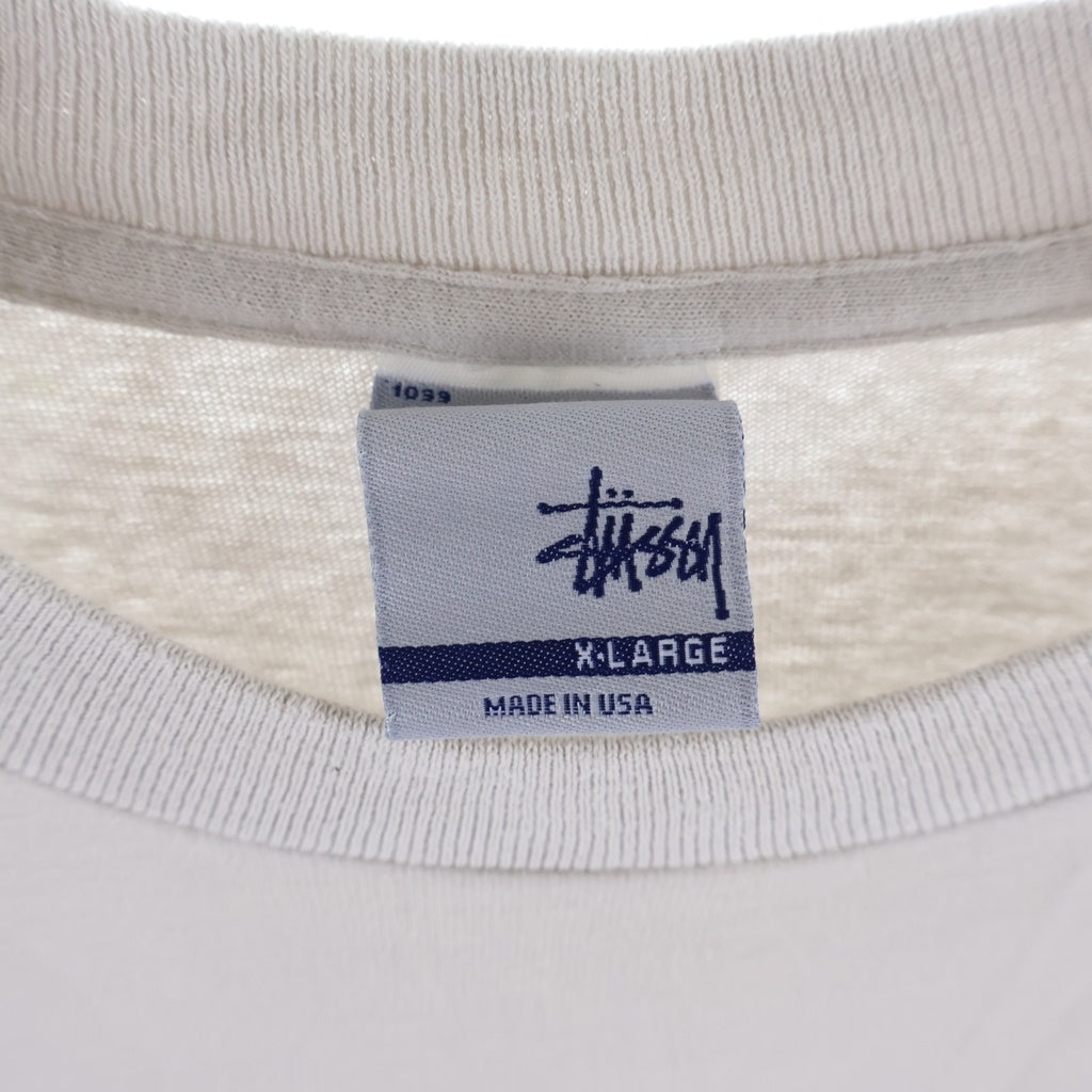 STUSSY(ステューシー) 90S～00S ×sk8thing 銀タグ USA製 ロゴ グラフィック プリント 半袖 Tシャツ カットソー グレー
