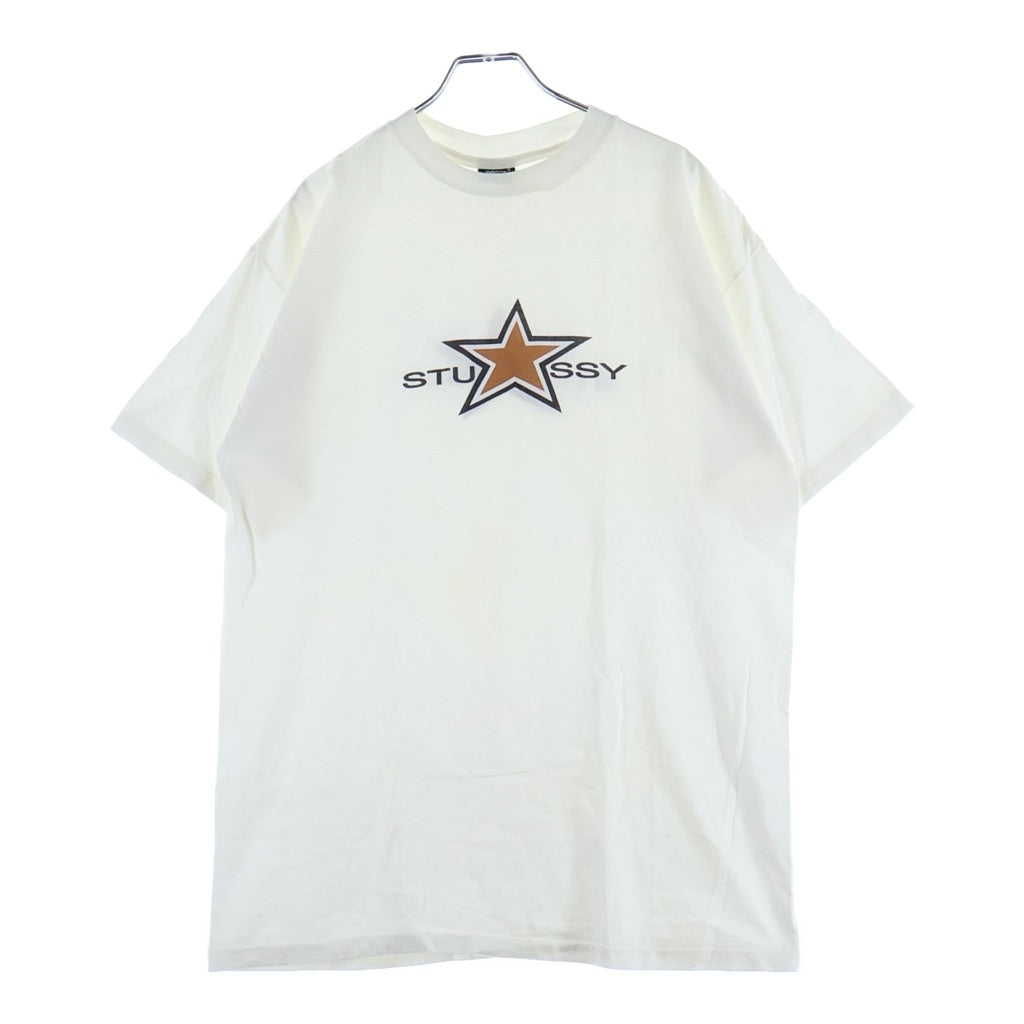 STUSSY(ステューシー) 90S OLD スター ロゴ プリント 半袖 Tシャツ カットソー ホワイト