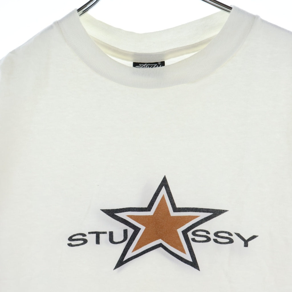 STUSSY(ステューシー) 90S OLD スター ロゴ プリント 半袖 Tシャツ カットソー ホワイト