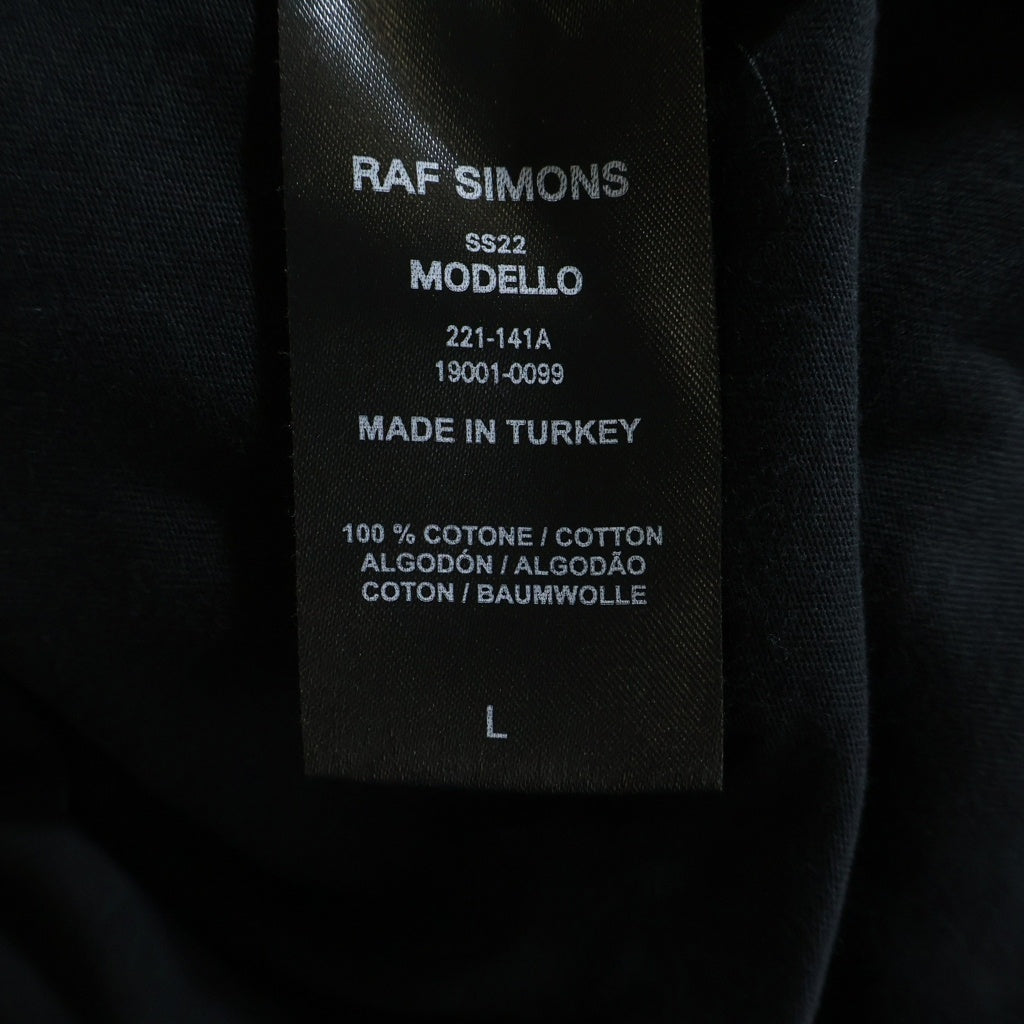 RAF SIMONS(ラフシモンズ) 22SS Small fit doubled T-shirt 再構築 レイヤード 半袖Tシャツ カットソー ブラック 221-141A