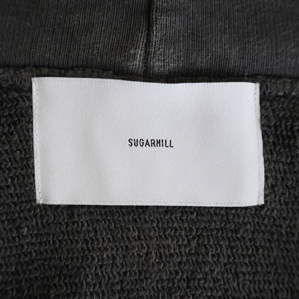 SUGARHILL(シュガーヒル) 23AW AGED HALF ZIP-UP HOODIE エイジング加工 ハーフジップ フーデット スウェットシャツ パーカー ブラック 23AWCS06