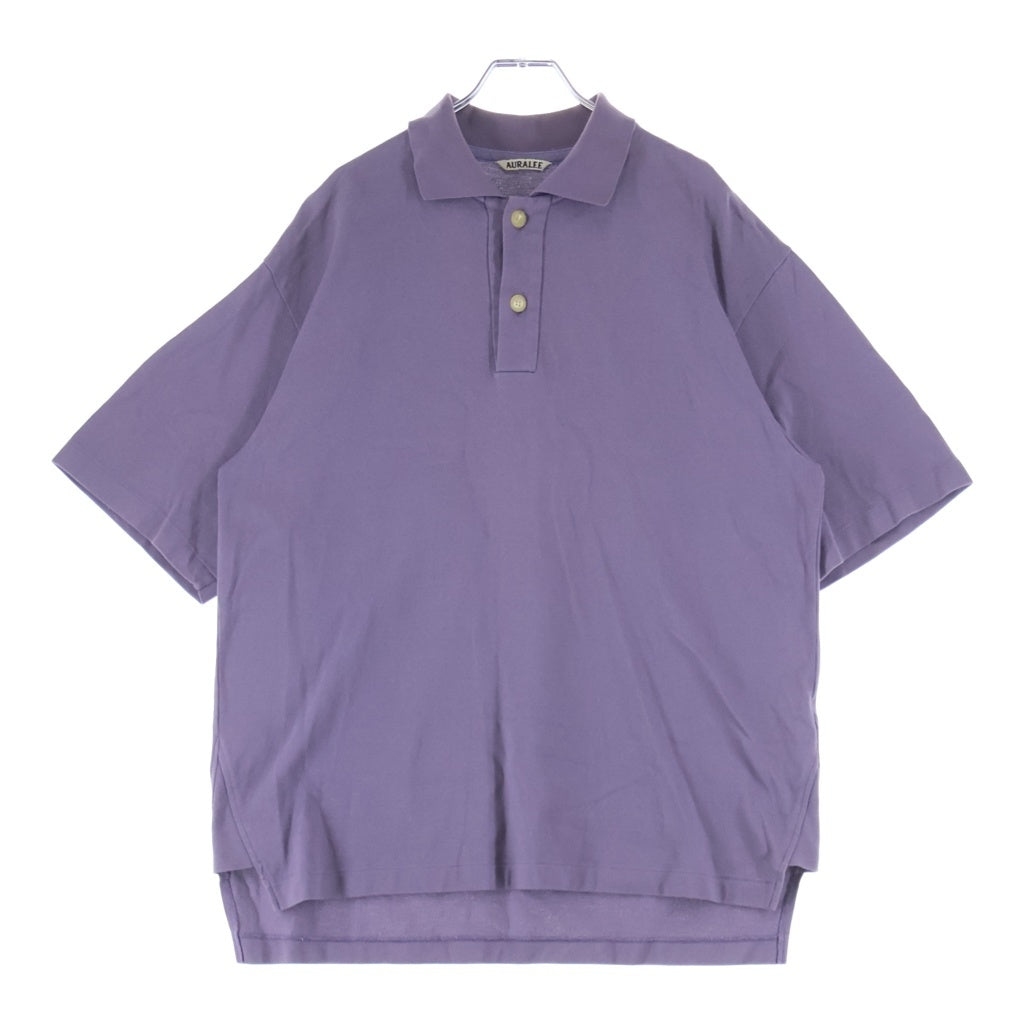 AURALEE(オーラリー) 23SS SUPER FINE COTTON SALT SHRINK PIQUE BIG POLO 半袖 ポロシャツ パープル A22SP01EK