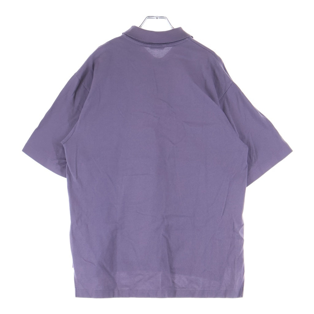 AURALEE(オーラリー) 23SS SUPER FINE COTTON SALT SHRINK PIQUE BIG POLO 半袖 ポロシャツ パープル A22SP01EK