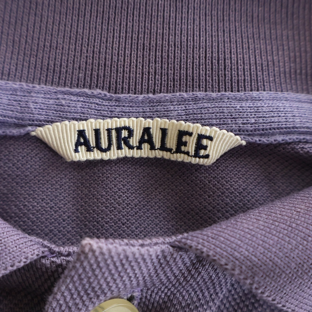 AURALEE(オーラリー) 23SS SUPER FINE COTTON SALT SHRINK PIQUE BIG POLO 半袖 ポロシャツ パープル A22SP01EK