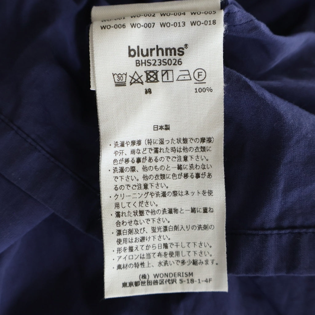 blurhms(ブラームス) Chambray Open-collar Shirt シャンブレー オープンカラー 半袖 シャツ ネイビーBHS23S026 BHS23S026