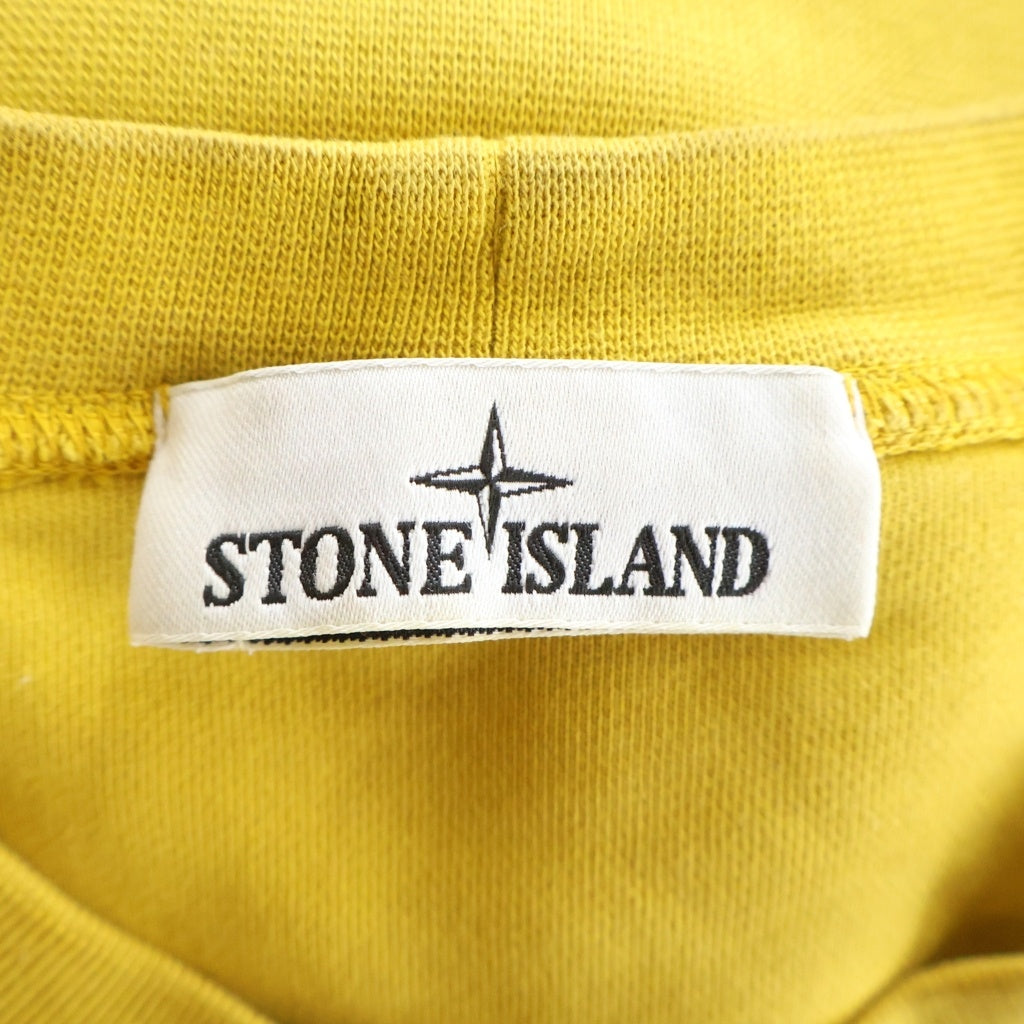STONE ISLAND(ストーンアイランド) BRUSHED COTTON FLEECE ロゴパッチ コットン クルーネックトレーナー スウェットシャツ イエロー 811563051
