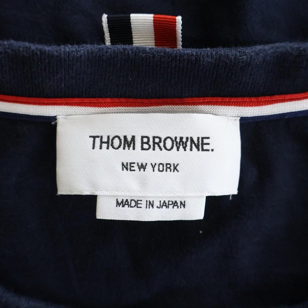 THOM BROWNE(トムブラウン) ジャージー 4BAR ラグビー長袖Tシャツ ネイビー MJS117A