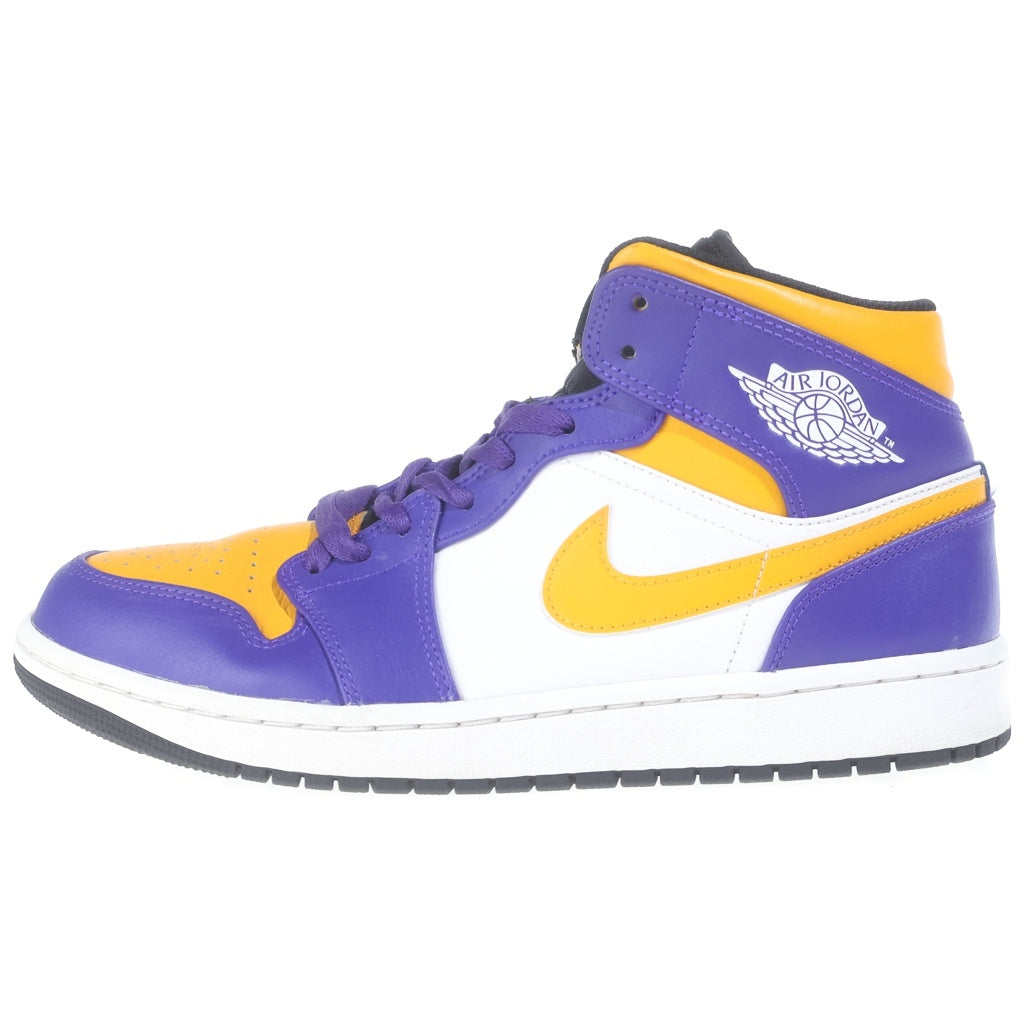 NIKE(ナイキ) AIR JORDAN 1 MID LAKERS DQ8426-517 エアジョーダン1 レイカーズ ミッドカットスニーカー パープル/イエロー US9.5/27.5cm