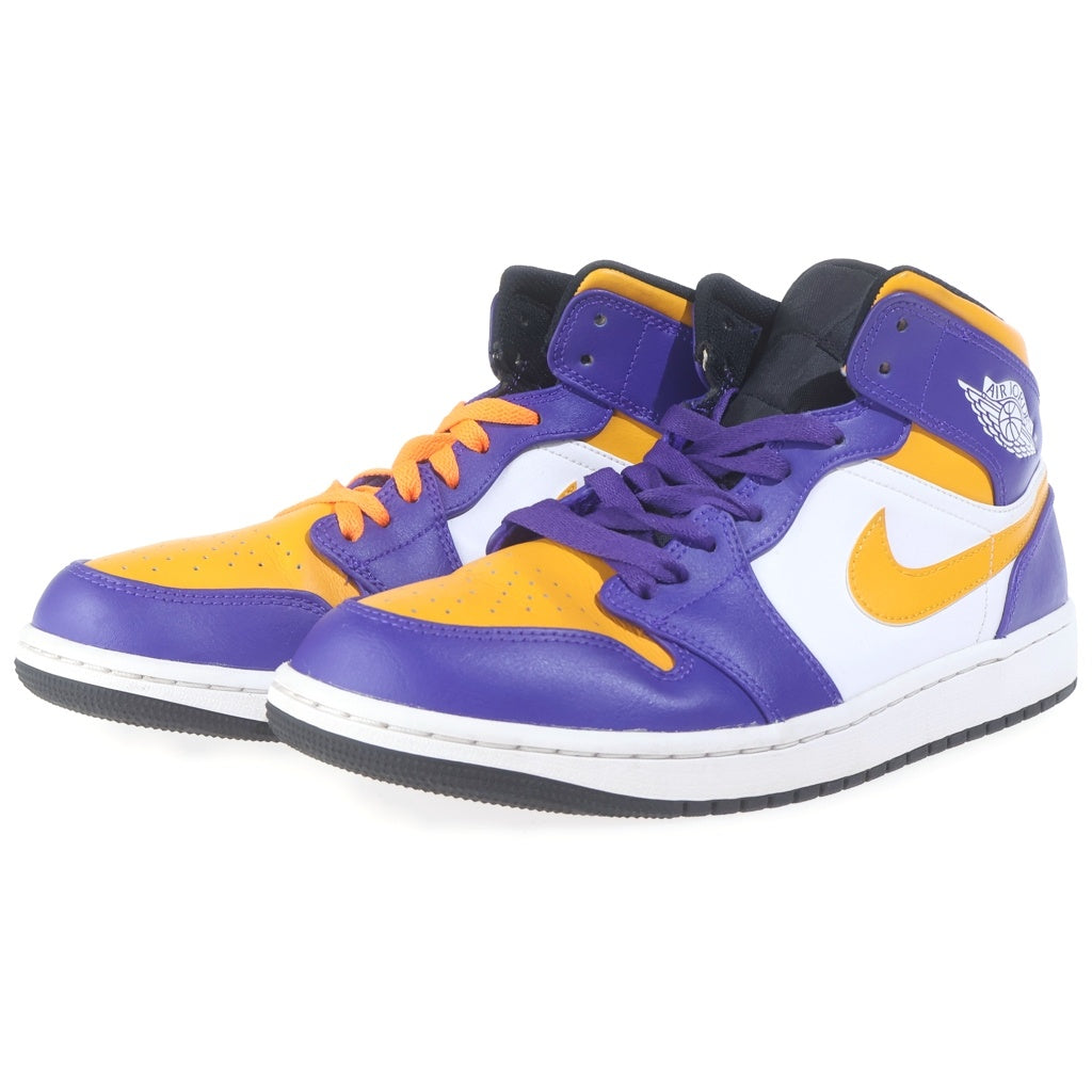 NIKE(ナイキ) AIR JORDAN 1 MID LAKERS DQ8426-517 エアジョーダン1 レイカーズ ミッドカットスニーカー パープル/イエロー US9.5/27.5cm